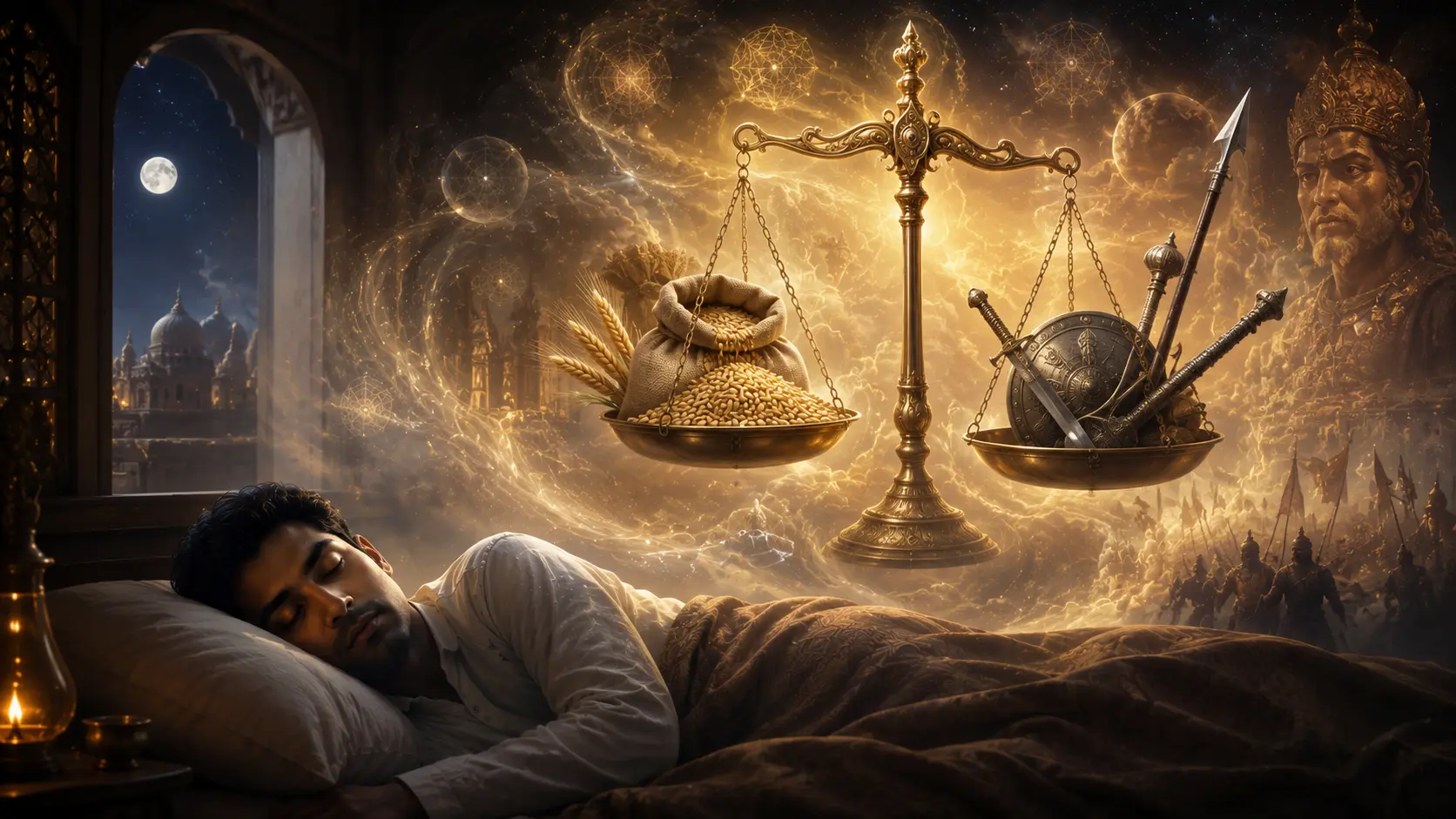 Dream of Weighing Grain and Weapons on a Scale Dream of Weighing Grain and Weapons on a Scale