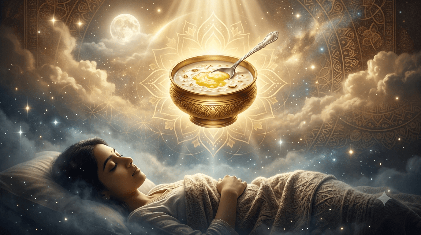 Dream of Eating Kheer (Payasam) with Ghee from a Golden Vessel – Traditional Meaning and Interpretation