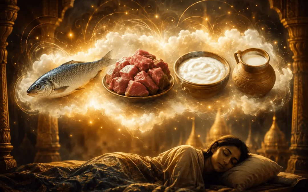 Dreaming of Receiving Fish, Meat, Curd, or Milk: A Traditional Sign of Great Happiness